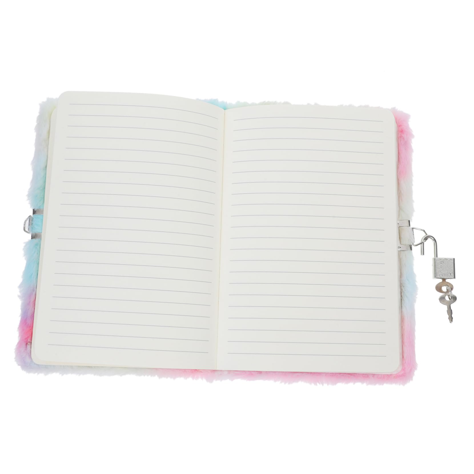 LALAFINA Mini Cartoon Pocket Notebook Plushy Cat Notebook for Boys and Girls Travel Mini with Lock for Girls Cute Memo Book