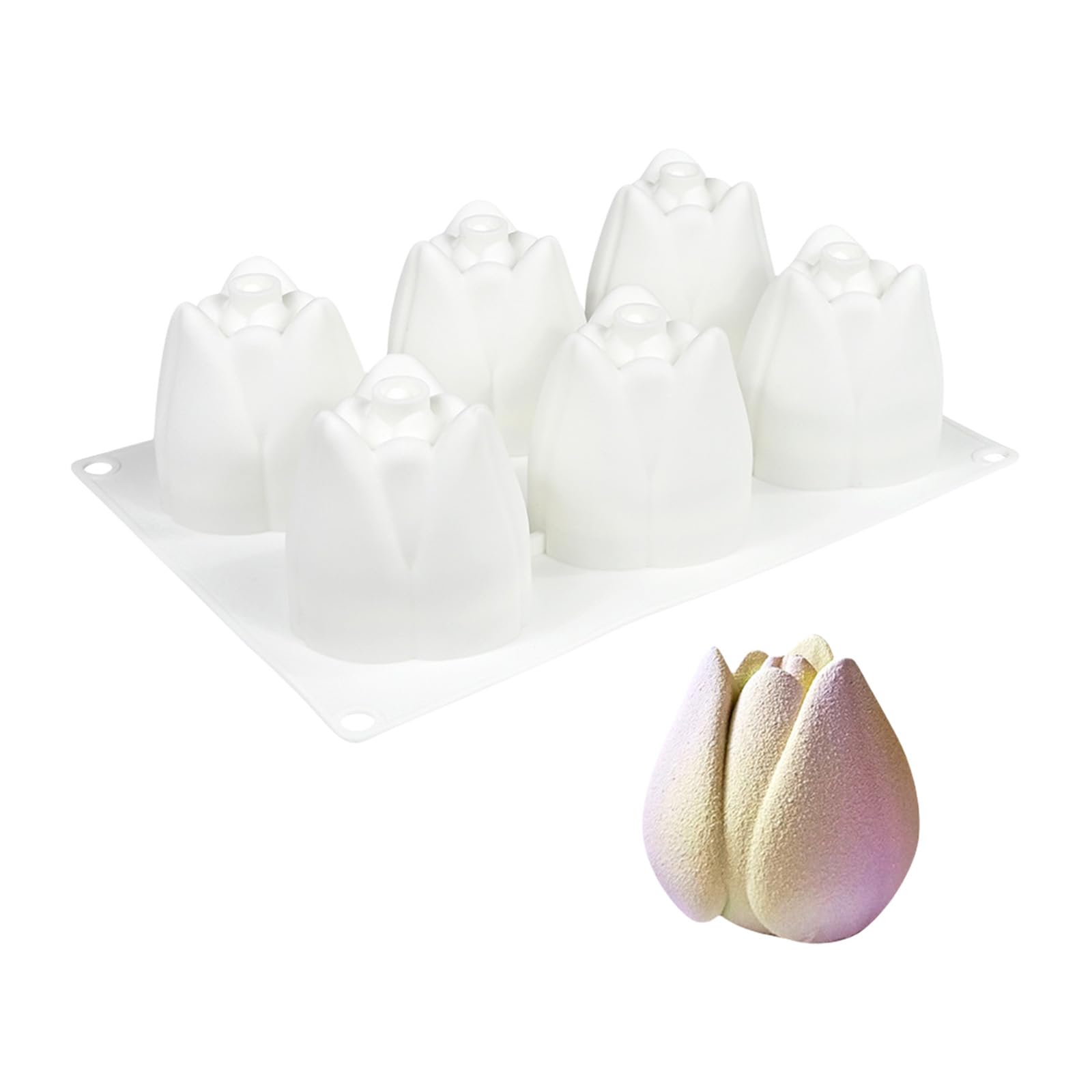 Xjdzineq Tulips Shape Silicone Molds Multipurpose Bakewares for Dessert Flexible Efficient Sturdy Kitchen Essential Multipurpose Silicone Bakewares