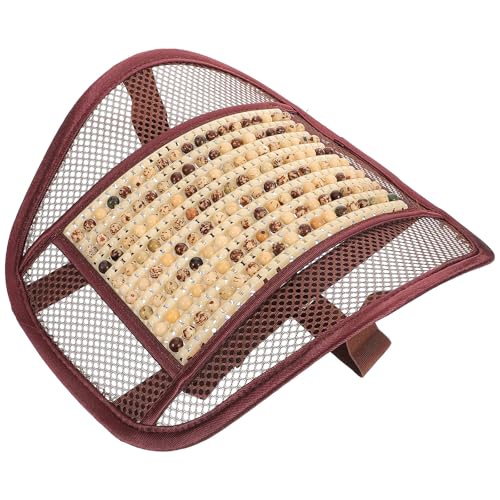 DECOMELODY Soporte Lumbar Ergonómico para Coche Cuentas de Madera Cojín de Malla Espalda Almohada Lumbar Cómoda para Silla de Oficina y Vehículo Masaje Relajante para Uso en Verano