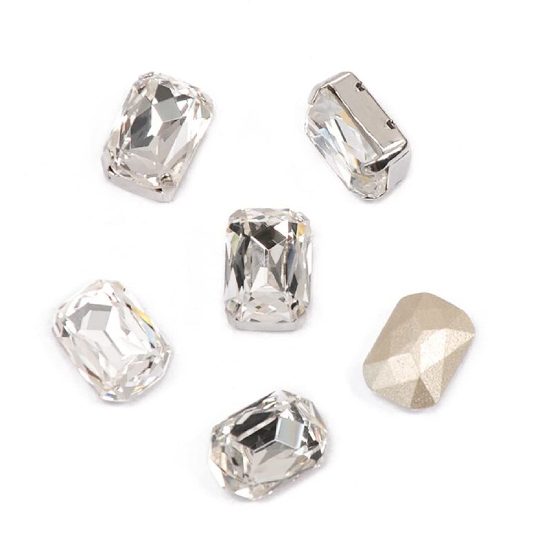 ITS ABOUT ME 13x18 mm Rectangular Octagonal Shape Rhinestone Embroidery Materials for Jewelry Making Embroidery kit & Crafts DIY Kit (Clear)