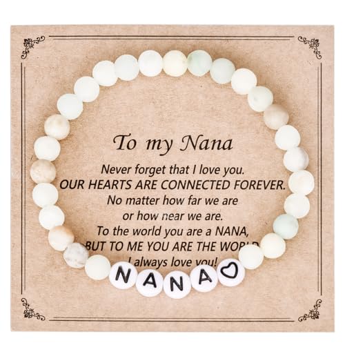 Kivosliviz Nana Bracelet Beaded Gifts from Granddaughter Grandson Mothers Day Jewelry Nana Bracelet