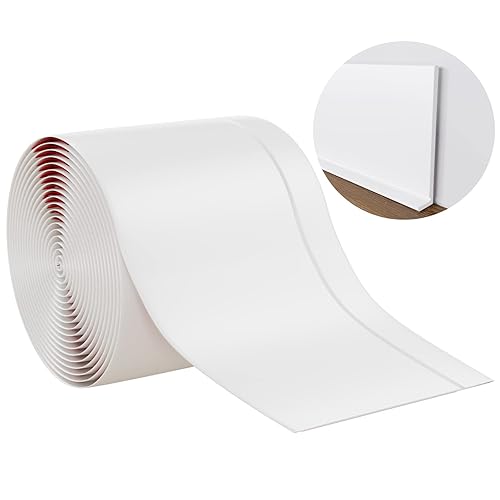 Base de pared de vinilo flexible para zócalo de 5 pulgadas x 20 pies, autoadhesiva, base de suelo de goma para despegar y pegar, molduras de esquina