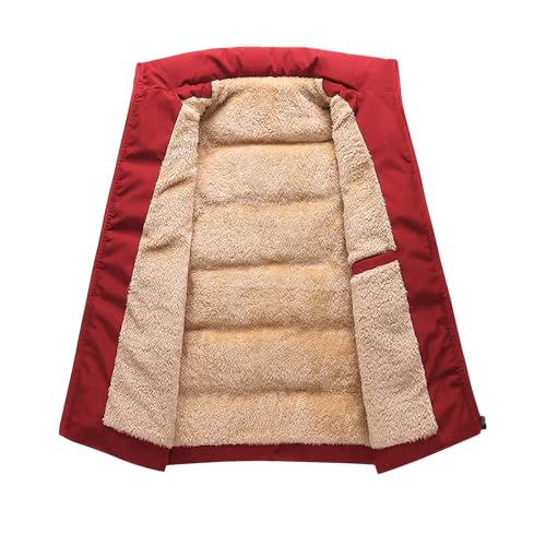 Men's Outerwear Puffer Vest Winter Fleece Lined Sleeveless Stand Collar Sherpa Windproof Waterproof Jacket Coat3