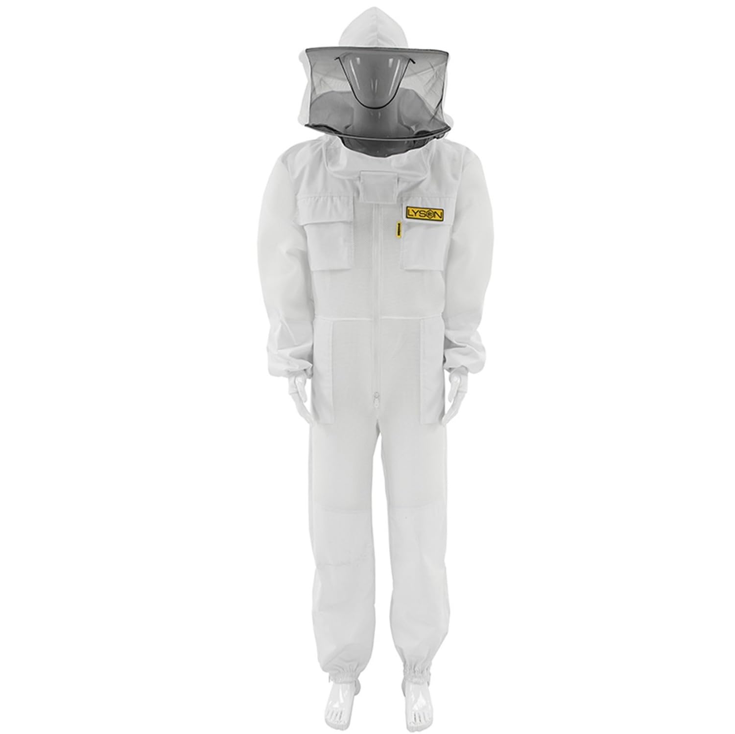 LYSON Imkeranzug aus Mesh und Baumwolle Imkeroverall mit abnehmbarem Hut belüftet Imkerbekleidung, Imkerjacke mit Reißverschluss Grösse XXXL