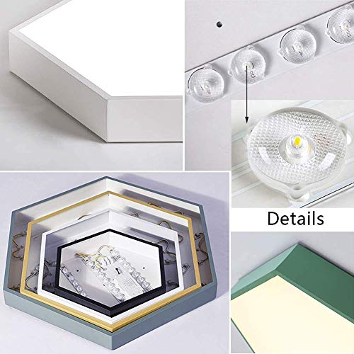 Lámpara de techo hexagonal regulable LED de 50cm y 36W con mando para salón 6