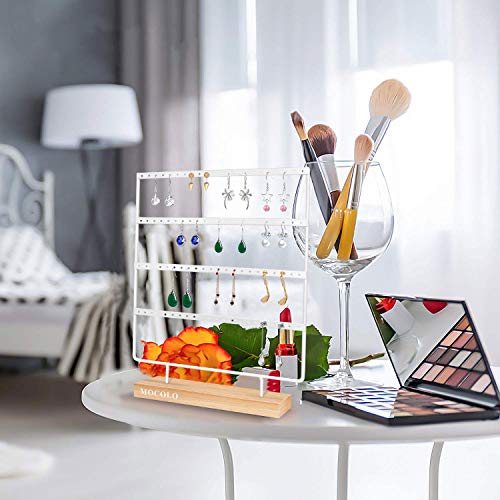 Mocolo Oorbelhouder standaard, oorbel organizer display standaard voor opknoping oorbellen (88 gaten & 4 lagen), metaal… - Image 7