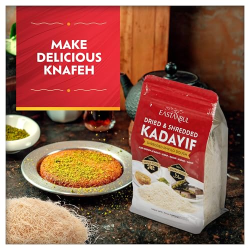 Eastanbul Dried & Chopped Kataifi Shredded Fillo Dough, Kurutulmus Kadayif Pastry Dough, Ingredient for The Viral Dubai Pistachio Chocolate Bar, Shredded Phyllo, Kunafa, Knafeh, Katifi, 170g (6oz)