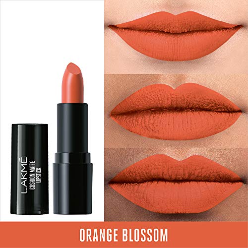 Image of Lakme Cushion Matte Lipstick, Orange Blossom, 4.5 g