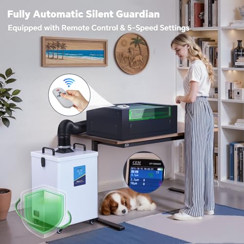Image of FumeClear FC-2002 Laser Fume Extractor with H13 Filtration for Fume Removal | For F /S /P /D /M Series 0-40W Laser Engraver & Cutter, 3D Printer, Welding, 153CFM, 12 Filters for Fumes, Dust & Other VOCs