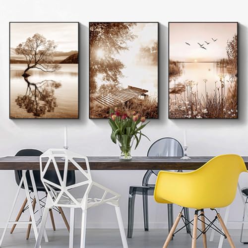 Affiche murale bohème moderne ZFTCN pour relooker un mur nu lot 3 posters nature 30x40