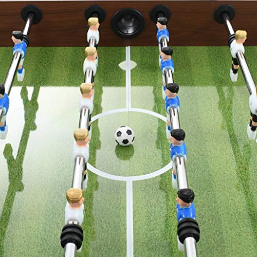 Festnight Kickertisch Spieletisch MDF und Stahl Tischkicker Tischfußball 140 x 74,5 x 87,5 cm Braun – Bild 8