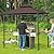 5x8ft Grill Gazebo Canopy for Patio, Outdoor BBQ Gazebo with Shelves & Extra 2 LED Light, (Brown)