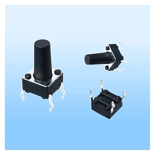 Copper pin Micro Touch Switch 6 * 6 * 11.5mm 4-pin Small Electrical Switch 6x6x11.5mm 10 pcsBatch (Color 6x11.5 Black, Size 300000 Times Life)
