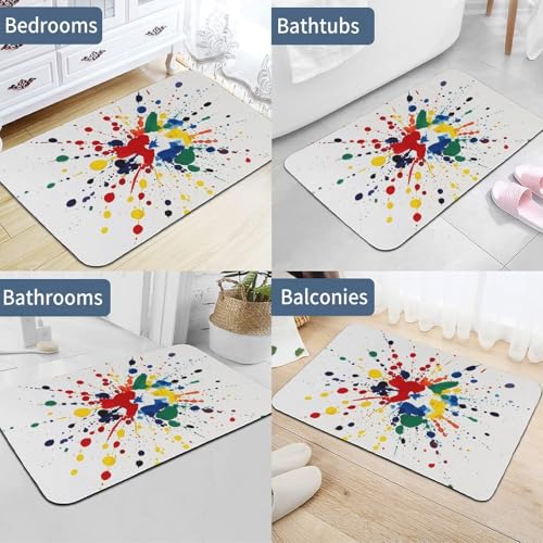 Tapis absorbant l'eau antidérapant imprimé gouttes peinture