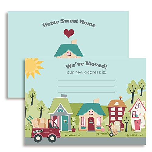 Cartes de changement d'adresse lot de 20 au design soigné avec enveloppes