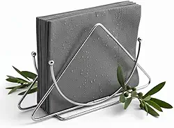 Suporte E Porta Guardanapo de Mesa Inox Triangular de Metal, com Design Moderno e Geométrico para Guardanapos, Ideal para Decoração Elegante de Cozinha, Sala de Jantar e Restaurante