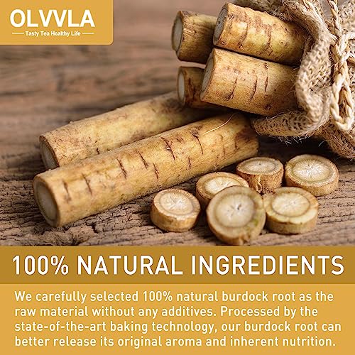 Image of Olvvla - Premium Burdock Root Tea - 2.5g X 60 Count - 100% Pure Natural Burdock Herbal Tea bags - Caffeine-free Burdock Tea - Help to Detox & Digestive Support