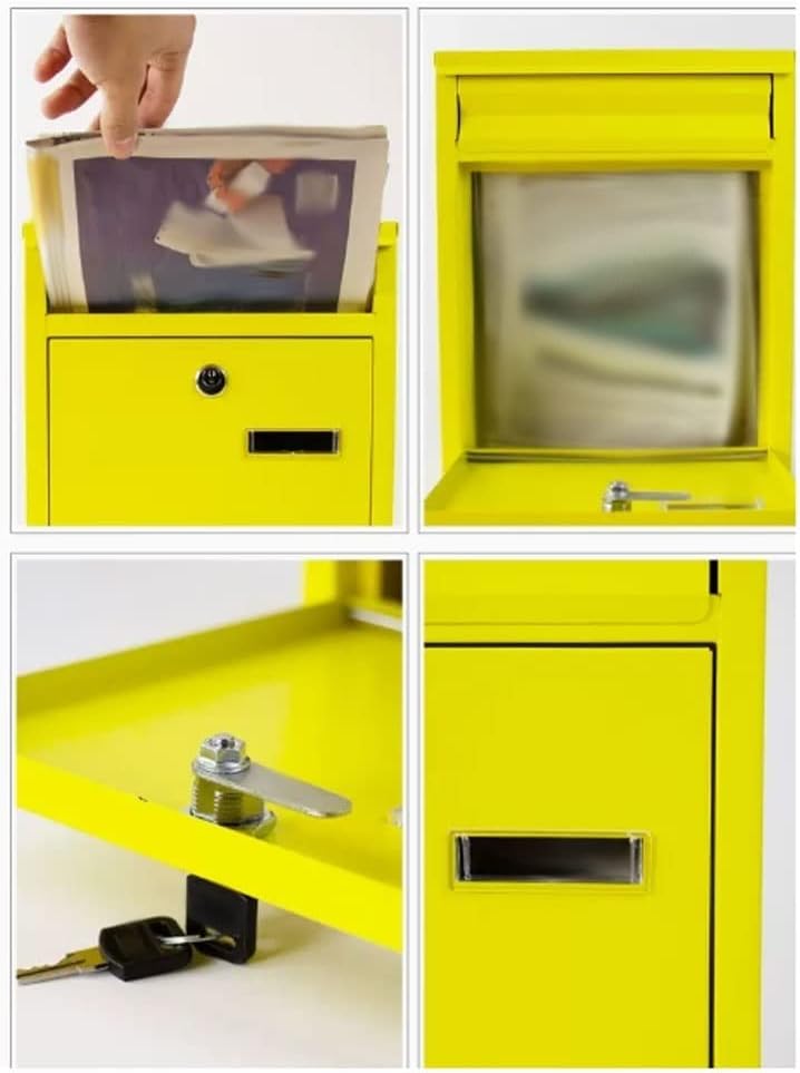 Wall Mounted Mailboxes for Outside,Mailboxes for Outside Wall Mount,Mailboxes & Accessories, Letterbox Posts Wall Mount Mailboxes Envelopes Mailing Supplies Mail Drop Collection Boxes 11.8×9.4×3.1 Inc