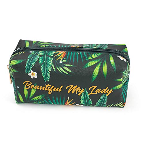 Bolsa de aseo cosmetica,para llevar maquillaje fundamental de bolsa de aseo portátil impermeable de bolsa de organizador viaje diaria organizador de artículos de aseo al aire libre,Hoja de arce verde