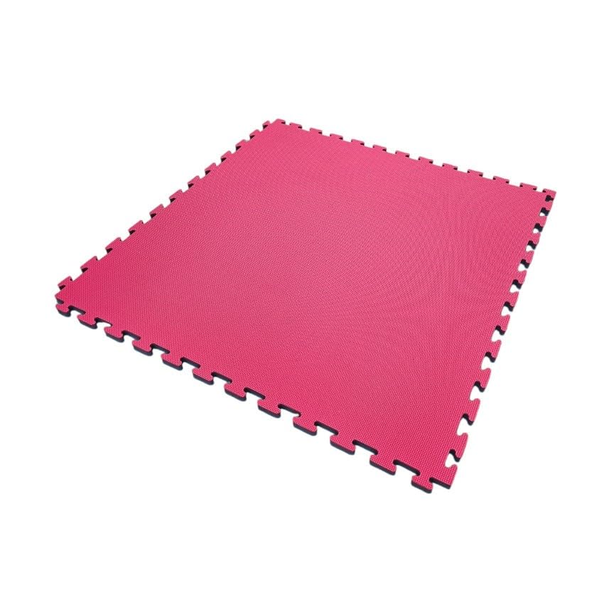 Tatami ad incastro Tatami Sportivi Ad Incastro Rosso/Blu, 100x100x3 cm, con Cornice Perimetrale - Materassino per Palestra, Workout, Ginnastica - Protezione per Pavimenti, Lavabile e Reversibile