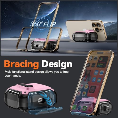 Image of Compatible with Samsung Galaxy Buds 3 Case & Galaxy Buds 3 Pro Case with Phone Stand, Compatible with MagSafe, (Pink)
