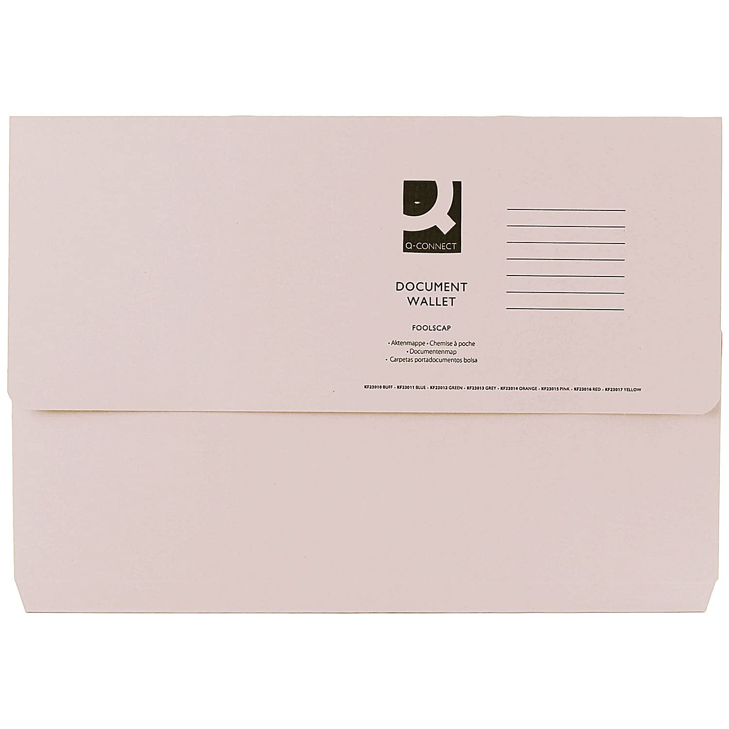 Q-Connect Document Wallet Foolscap Buff (Pack of 50)