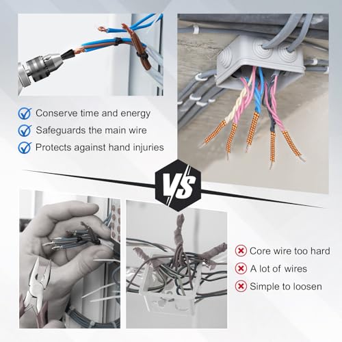 4 Pcs Multifunctional Wire Twister Tool for Drill, Lightweight Wire Nut Twister Compatible with 8 to 24 Awg and 2 to 7 Ways Effortlessly, Wire Nut Twister for Drill for Electrical Power Drill