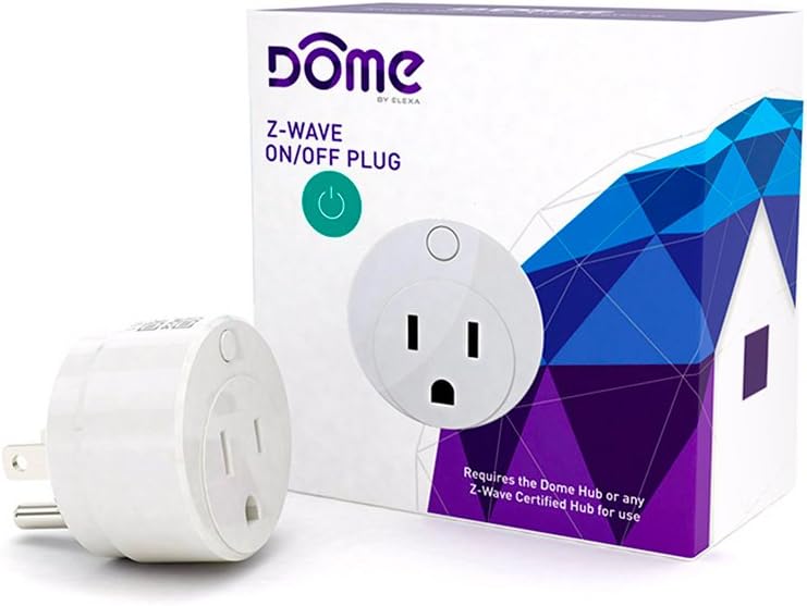 Dome Home Automation On/Off Plug-in Switch with Energy Monitoring, Z-Wave Range Extender. White. (DMOF1)(Indoor Use)