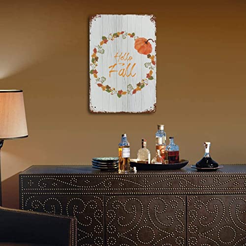 Panneau de prestige Hello Fall 30,5 x 45,7 cm | Impression murale d'automne haut de gamme - 6