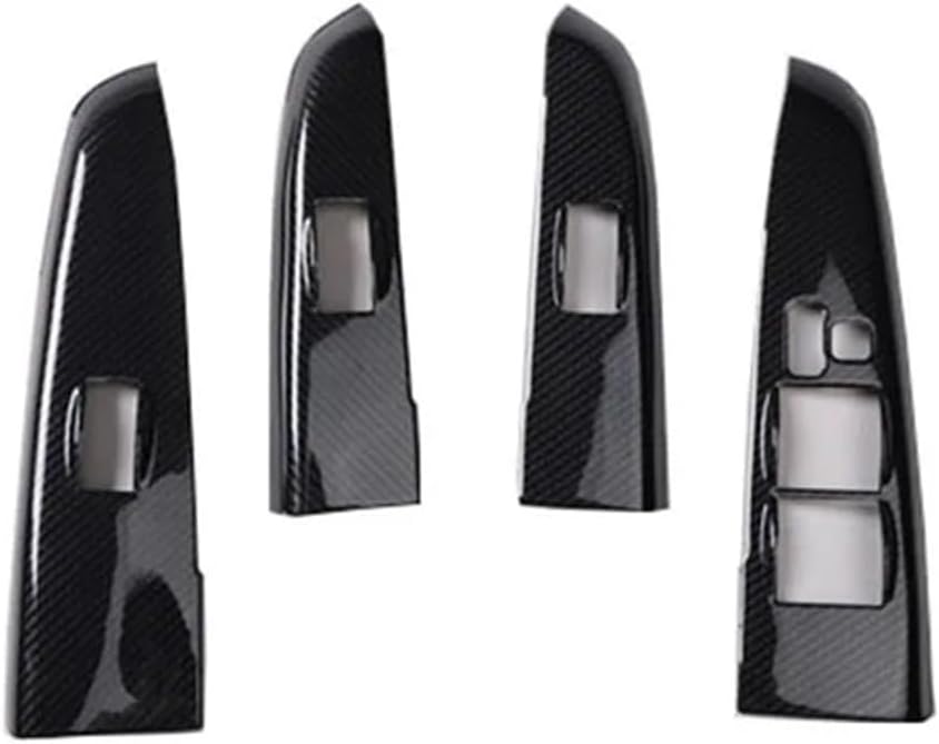 4PCS Left/Right Hand Drive Car Window Lift Switch Buttons Cover Trim Car Styling Accessories Compatible for Toyota Hilux Vigo 2012-2014(Compatible for Silver)