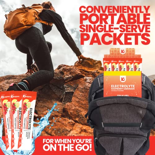 Keppi Electrolytes Hydration Packets 30 Serves | Sugar Free Electrolytes Powder Packets | Made In Usa | Delicious Keto Electrolytes | Electrolyte Powder Mixes Easily | Keto Hydration Pack #TOP5