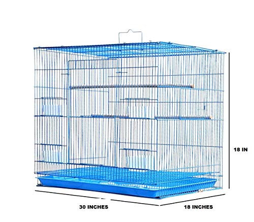 JAINSONS PET PRODUCTS Jainsons 2.5 Feet Bird Cage for Small Birds Blue - Image 3