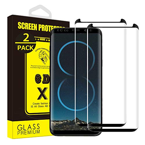 Yoyamo Dl029 [2 Pack] Screen Protector for Samsung Galaxy S8, [Case Friendly][Anti Scratch][9H Hardness] [Bubble Free][HD Clear] - Black
