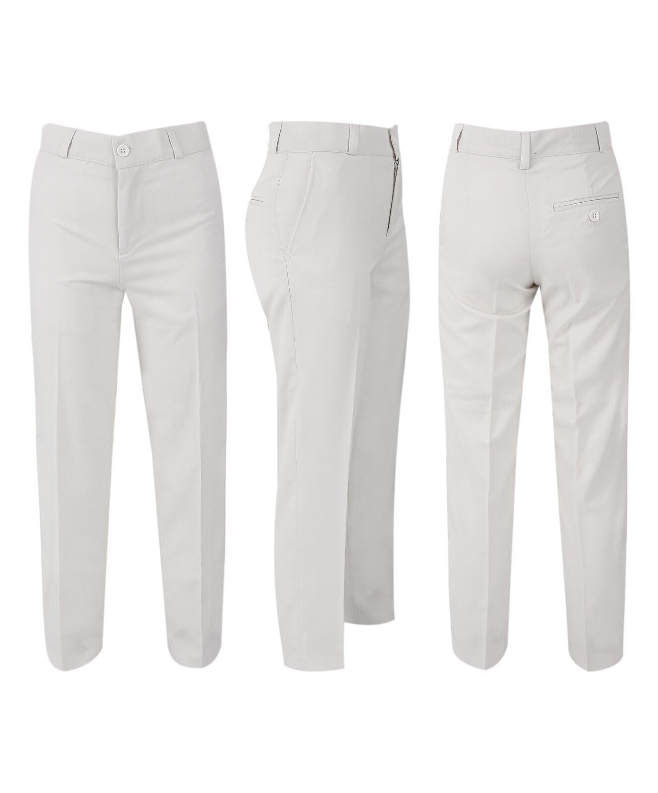 SIRRI Ragazzi Smoking Slim Fit Fantasia Abito Formale Comunione Ballo di fine Anno Matrimonio 5 Pezzi Set Completo in Bianco