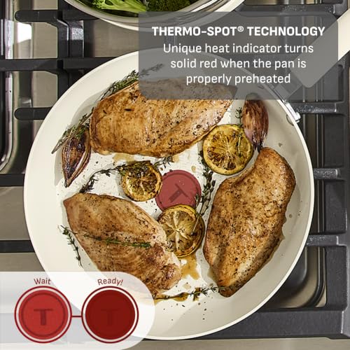 Image of T-fal Ultimate Non-Stick, 14 Piece Pots and Pans Cookware Set, Beige