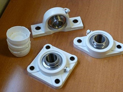 Challenge SUCF208 Thermoplastic 4-hole Flange Unit with Stainless Steel Bearing and End Cap