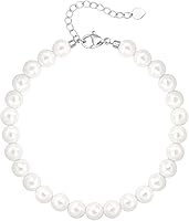 POTESSA Women's Pearl Beaded Bracelet 6mm Adjustable Healing Stone Strand Hypoallergenic Semi-Precious Gemstones for Daily Wear & Weddings