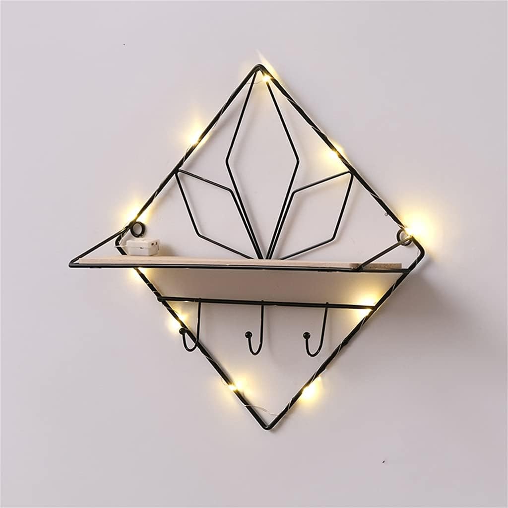 Clothing Wall Hanging Wall Porch Decoration Frame Free Punch Key Hook Door Umbrella Storage Rack(D,Black)