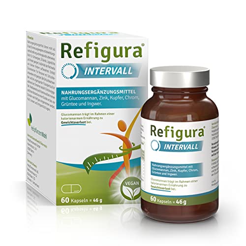 Erfolgreich beim Intervallfasten mit Refigura Intervall Kapseln - Nahrungsergänzungsmittel mit Glucomannan, Zink, Kupfer, Grüntee, Ingwer - pflanzlich & vegan -- 60 Kapseln im Glas + gratis E-Book Cover