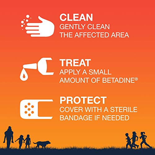 Betadine First Aid Solution 8 Fl Oz Povidone Iodine Antiseptic with No-Sting Promise (Packaging May Vary)