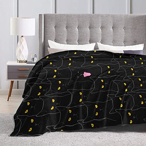 Black Cat Blanket Throw Flannel Fleece Ultra Soft Blanket For Couch Sofa Bed 80"X60" #TOP3