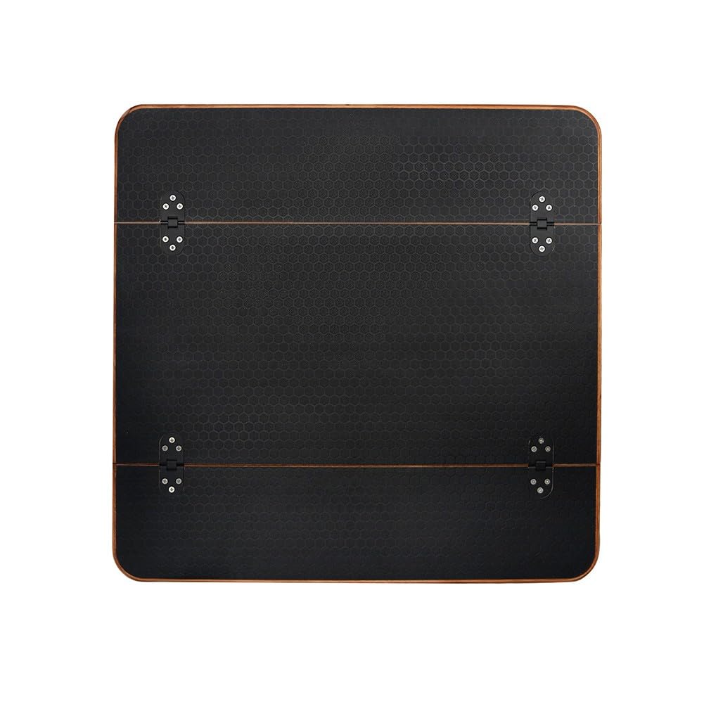 Mesa plegable laminada, mesa de caravana, mesa giratoria de ajuste de madera, 23.4 x 22.8 pulgadas, superficie negra lisa para furgoneta, cámper, remolque