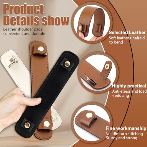 3Pcs Removable Leather Shoulder Strap Pad Replacement Pressure Relief Cover for Women Tote Bag Handbag Purse Backpack3