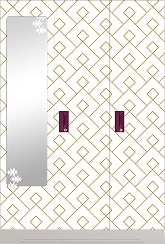 Image of CABANA HOMES Wall Stickers Geometrical DIY Wallpaper for Decals (45 x 125 cm, 2 Rolls) (12 sq. ft) Decorative Self Adhesive Bedroom, Living Room, Office, White