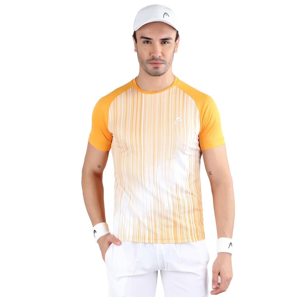 HEAD HCD-382 Tshirt for Mens, Size-XL, Color-Orange/White-image-1