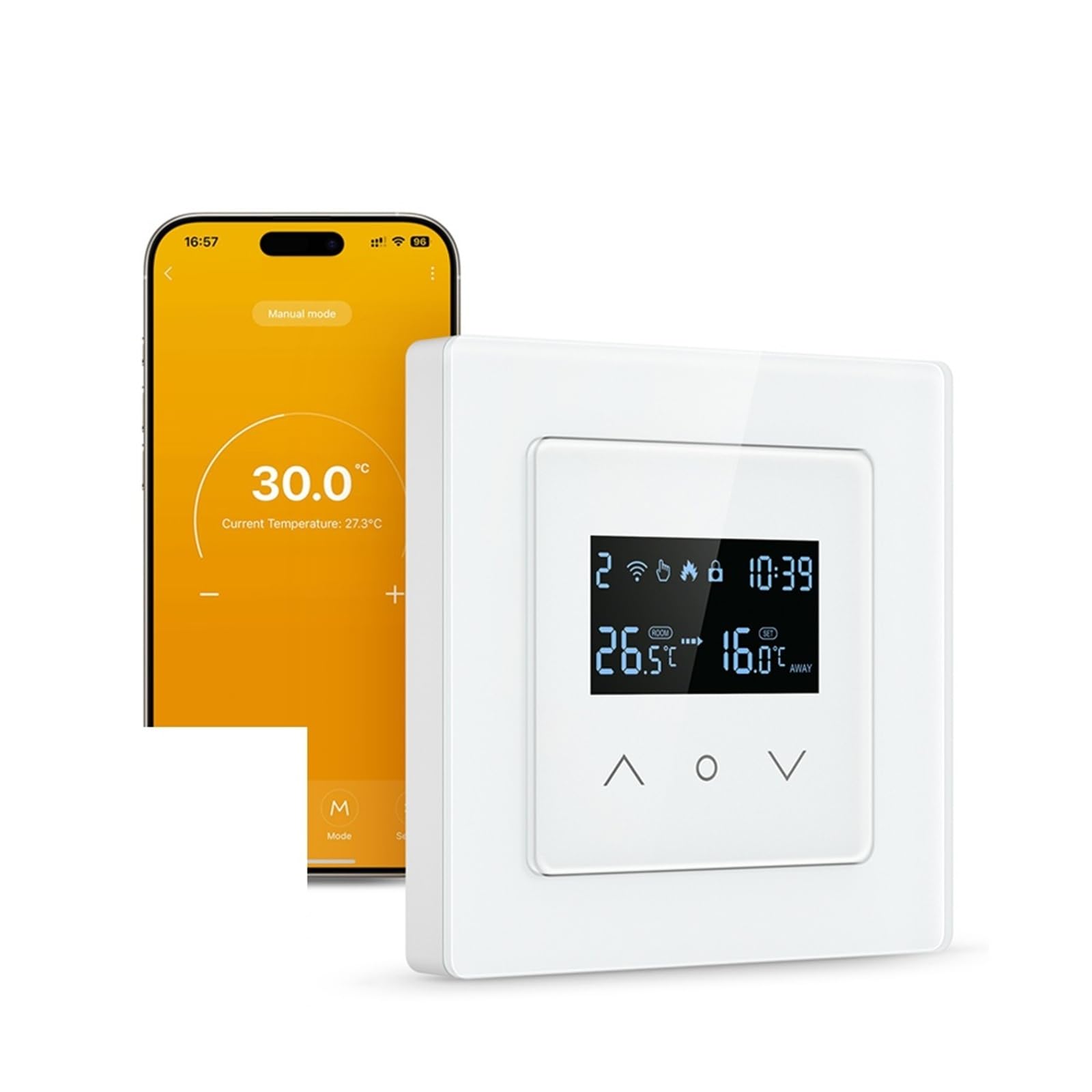 Termostato Inteligente, Termostato Inteligente WiFi for calefacción de Suelo Radiante eléctrico, Caldera de Agua y Gas, Control de Temperatura.