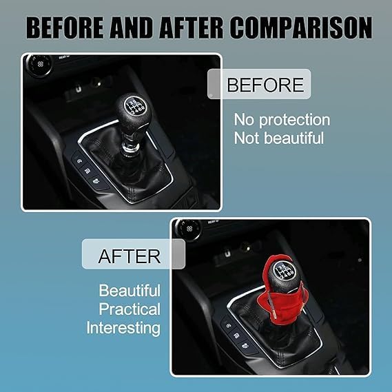kesig® 2pcs Car Gear Shift Cover,Gear Shift Cover,Car Shift Knob Hoodie, Funny Gear Shift Knob Shirt Sweater, Automotive Interior Novelty Accessories Decorations (Multicolor) 2