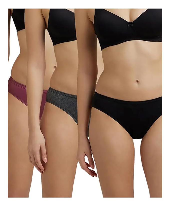 Women's Medium Coverage Super Combed Cotton Mid Waist Bikini with Concealed Waistband (Pack of 3_Colors & Prints May Vary)-image-30