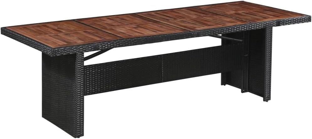 Patio Table,Dining Table,Garden Table,Coffee Table,Gardening Table,Entrance Table,Party Tables,Modern Style,for Deck,Backyard,Lawn,Garden,Porches,94.5"x35.4"x29.1" Poly Rattan and Solid Acacia Wood