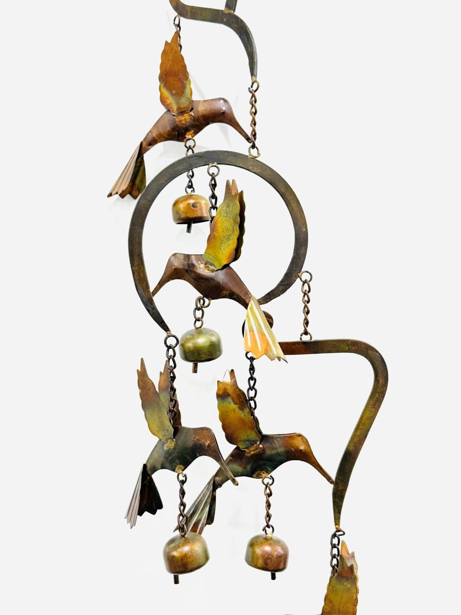 Carillon éolien en forme de colibri - Cadeau idéal pour le jardinage - Cadeau pour maman - Cadeau idéal à suspendre - Fait main - Métal